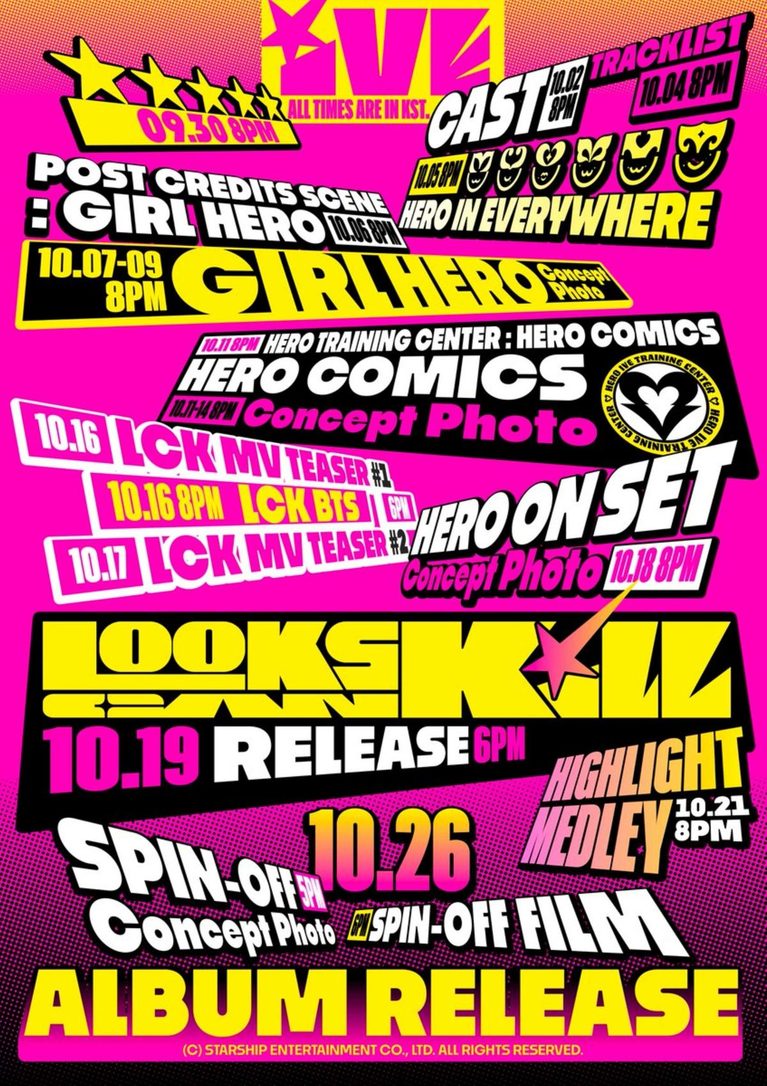 IVE Looks Can Kill comeback October 26: 6 Heroes Ahead